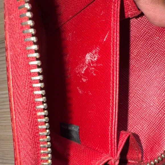 Prada Crimson Leather Zip Wallet - Picture 5 of 8